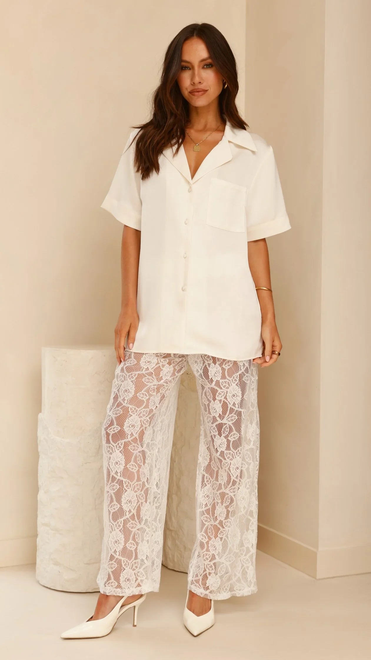 Baxter Pant White Lace