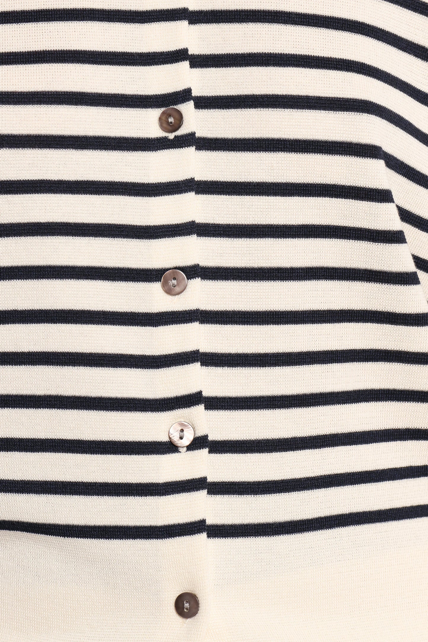 Gavi Button Front Striped Cardigan Off White Navy