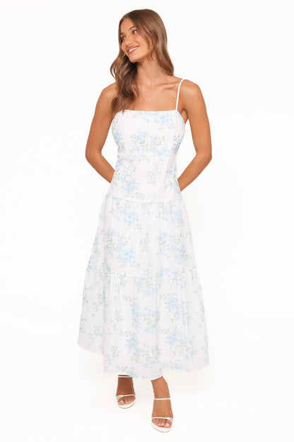 Botanique Midi Dress Blue Floral