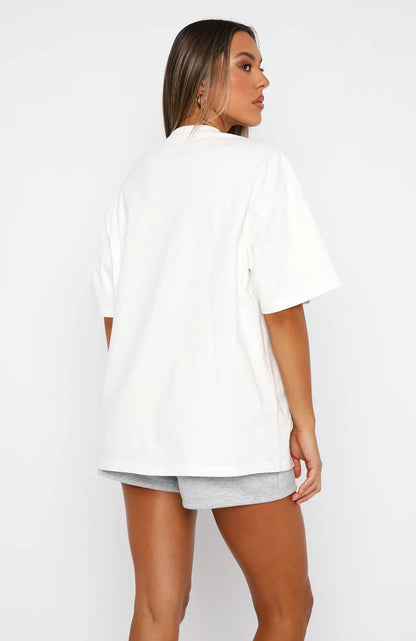 With Love Forever Oversized Tee White Blue