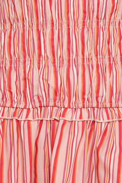 Leabrook Mini Dress Peach Stripe