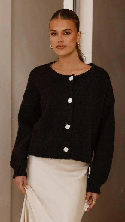 Zelara Knit Cardigan Black