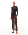 Crystal embellished striking maxi dress