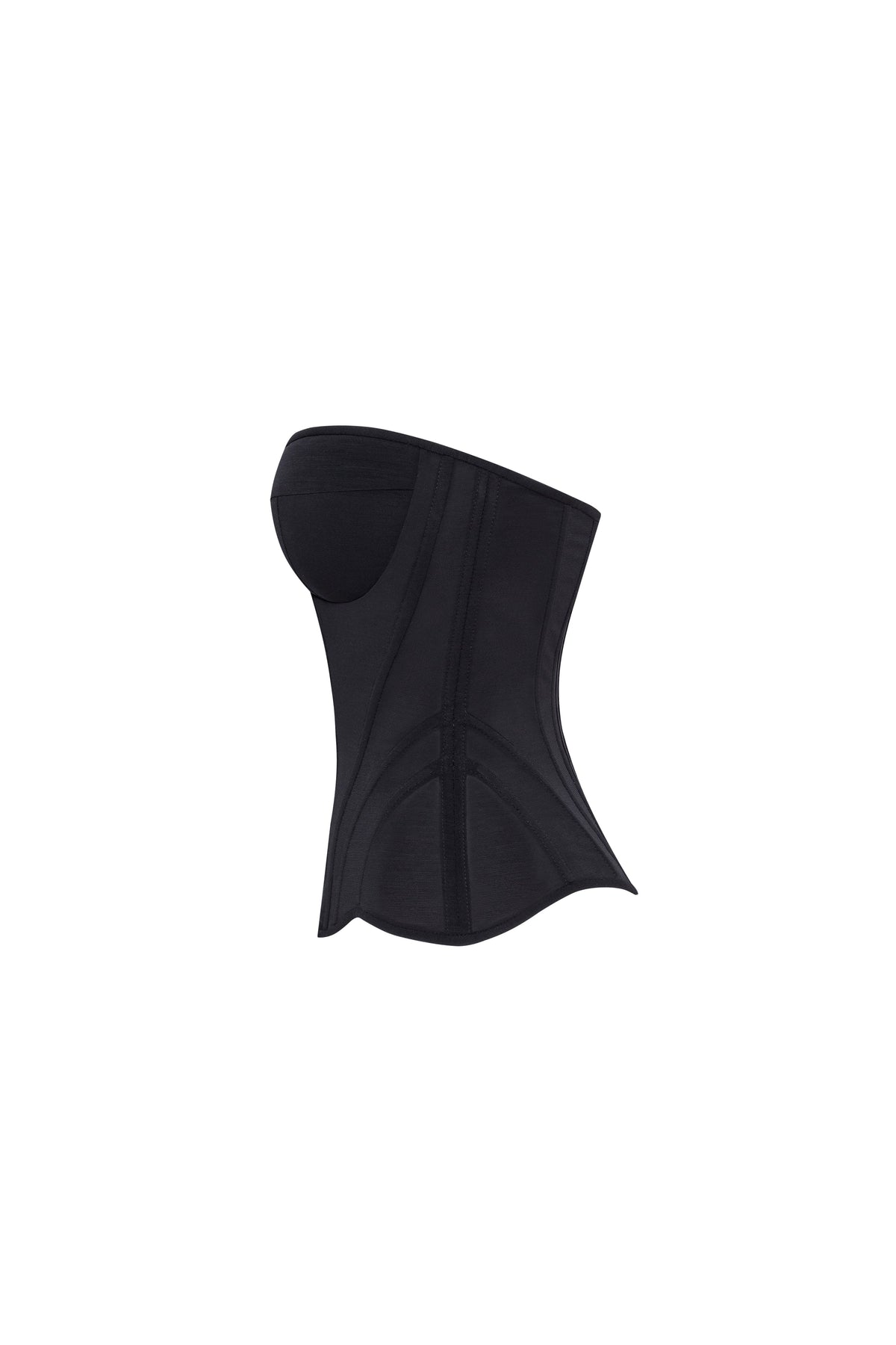 Smart heart shaped low waist black fitted corset Midnight Walk