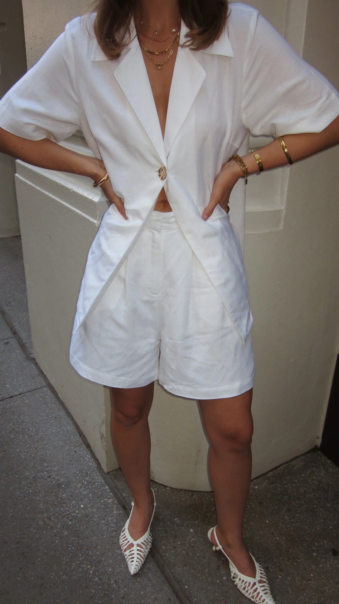 Emmaline Button Shirt White