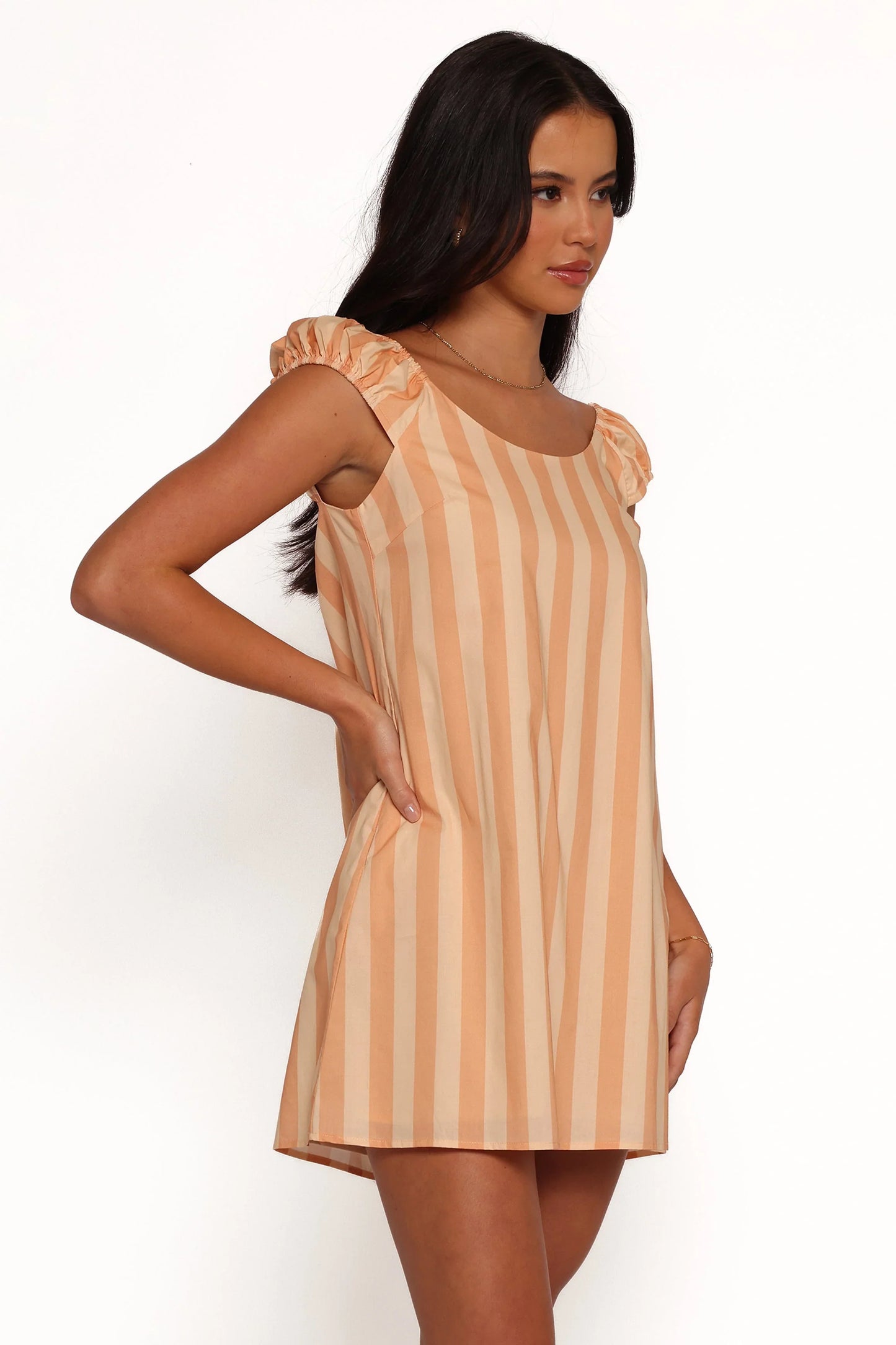 Pammy Mini Dress Terracotta Stripe