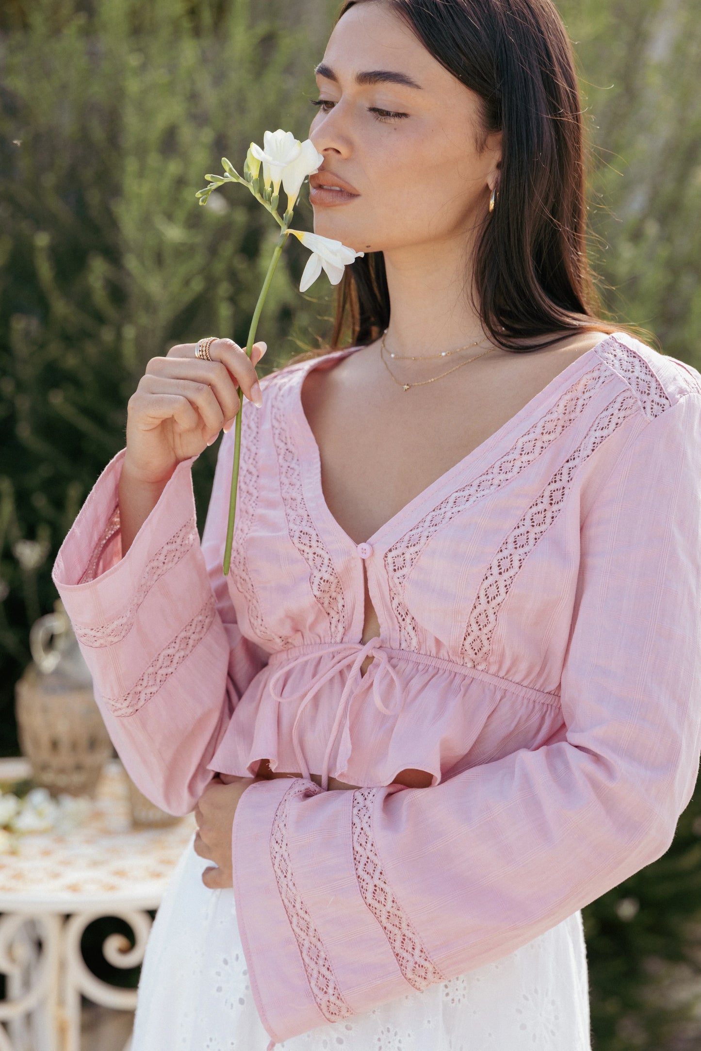 Reed Long Sleeve Top Pink