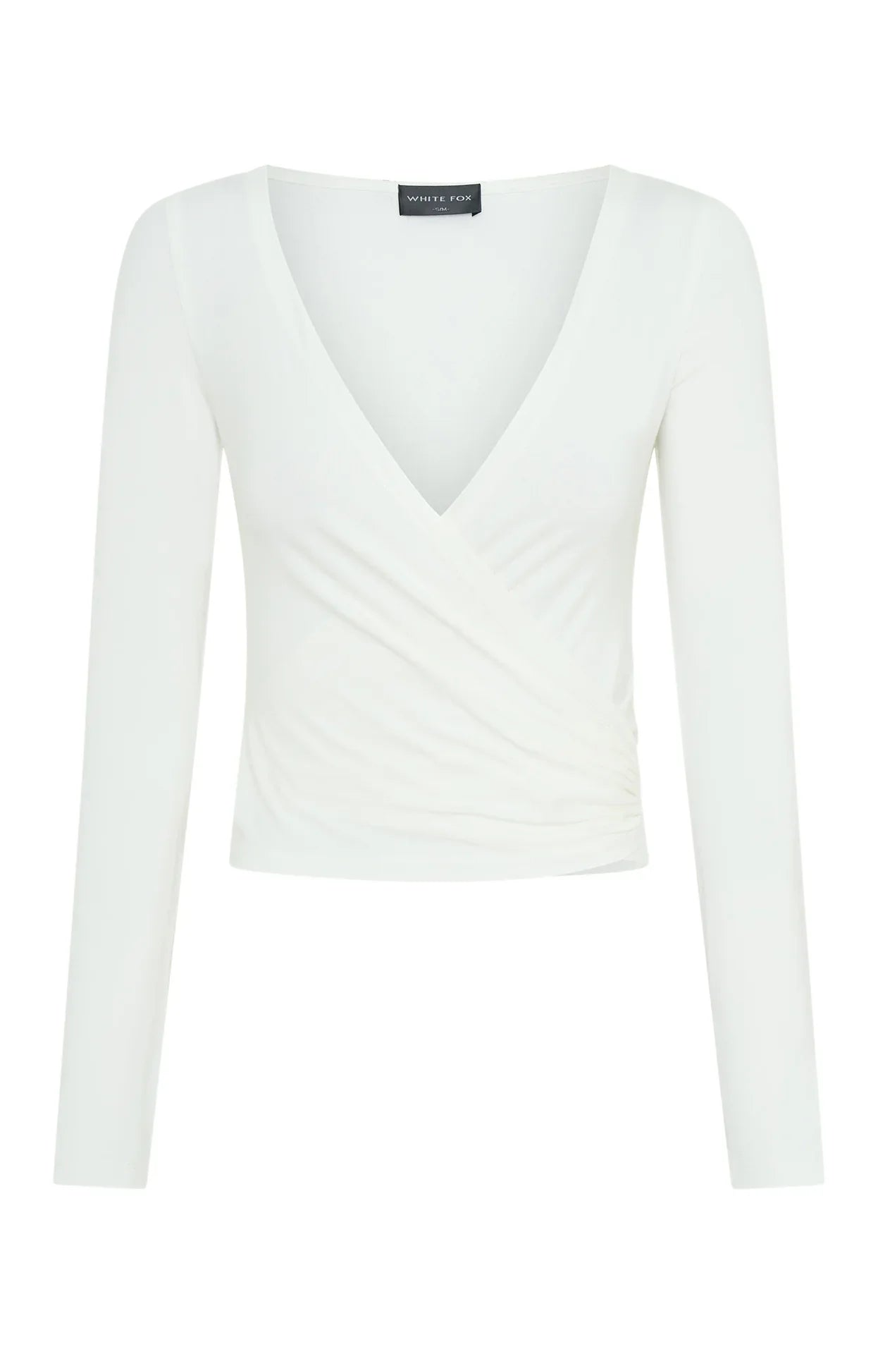 Staying Cute Long Sleeve Wrap Top Cream