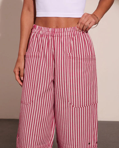 Nautical Honey Striped Barrel Leg Pants