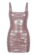 Light shimmering pink mini dress