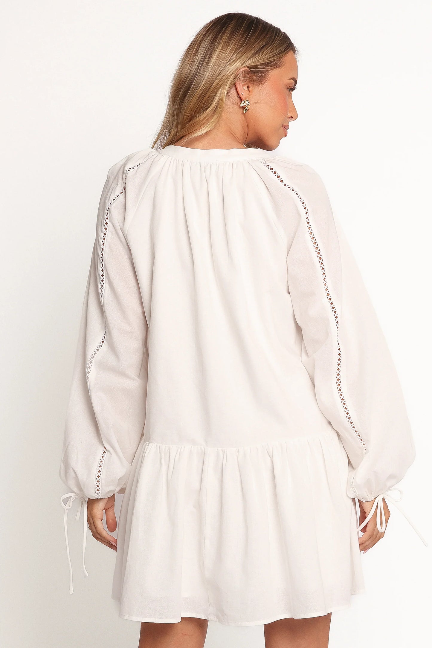 Hart Long Sleeve Mini Dress White