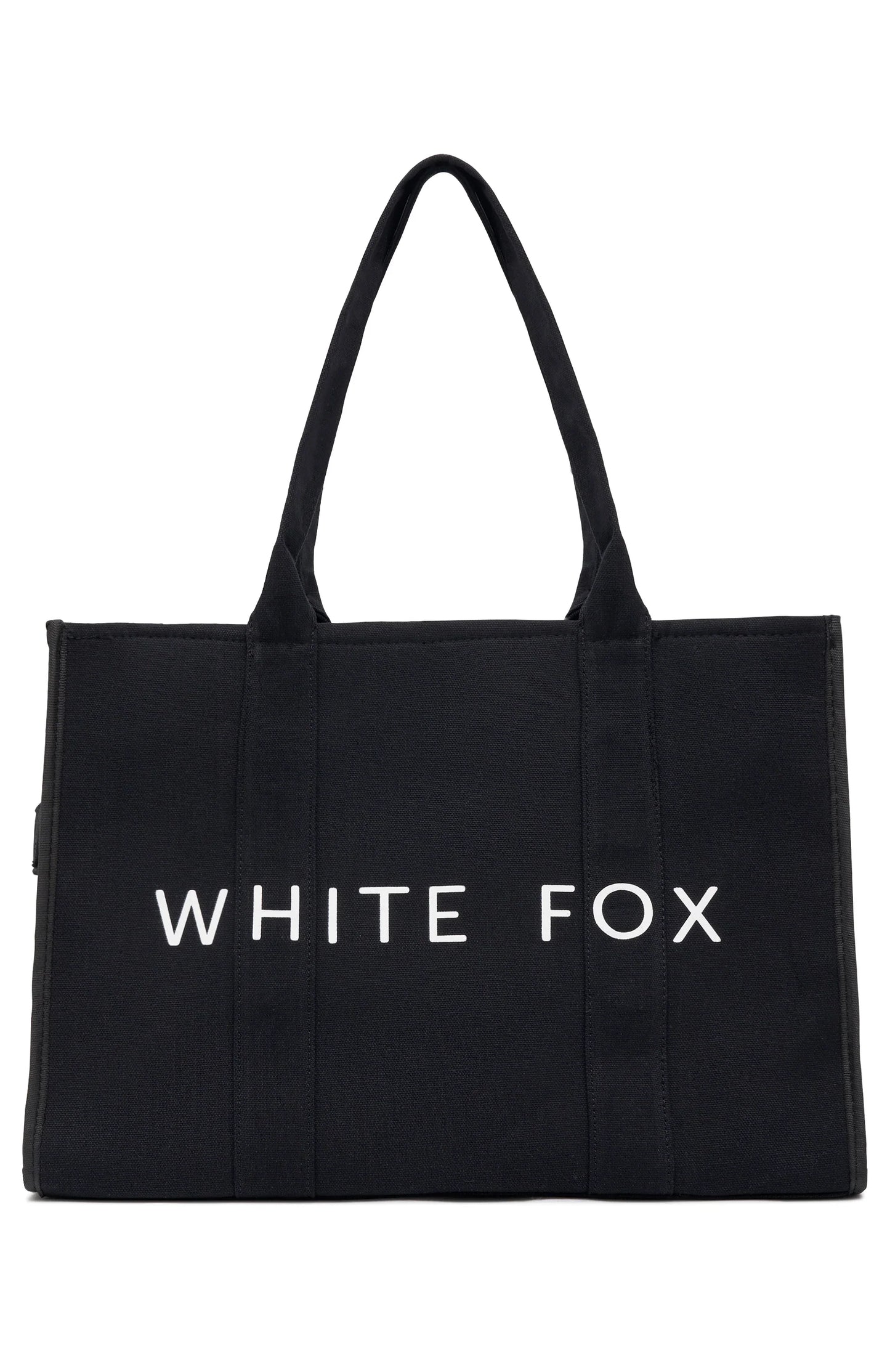 White Fox Tote Bag Black