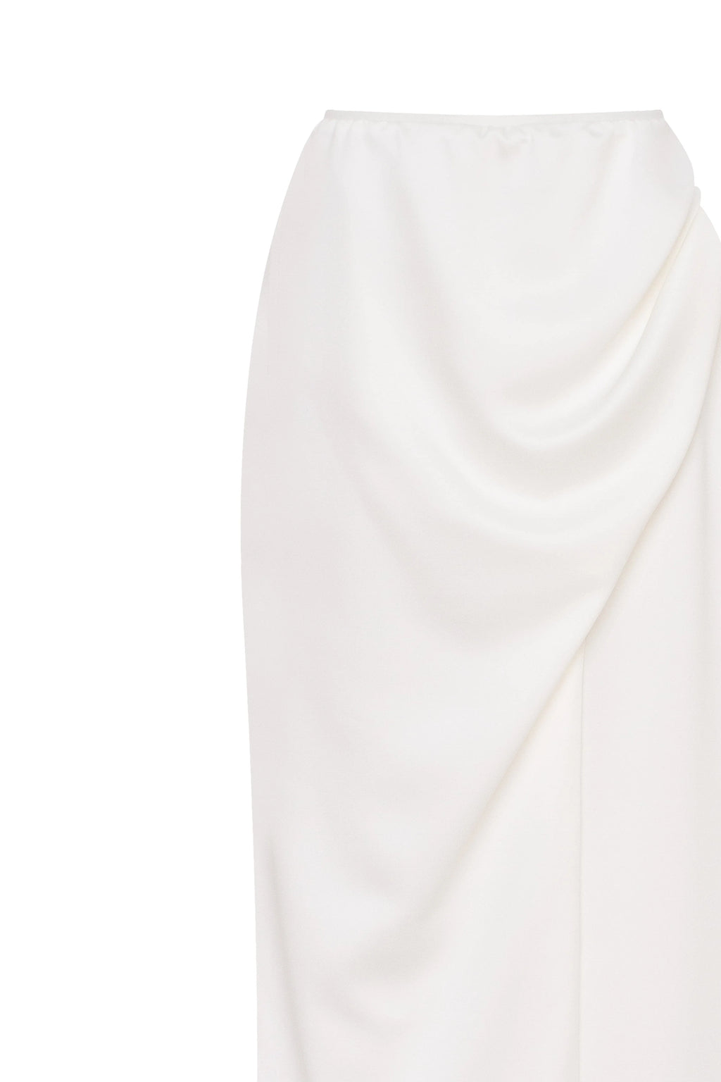 Refined fitted white maxi skirt with a slit Midnight Walk