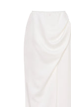 Refined fitted white maxi skirt with a slit Midnight Walk