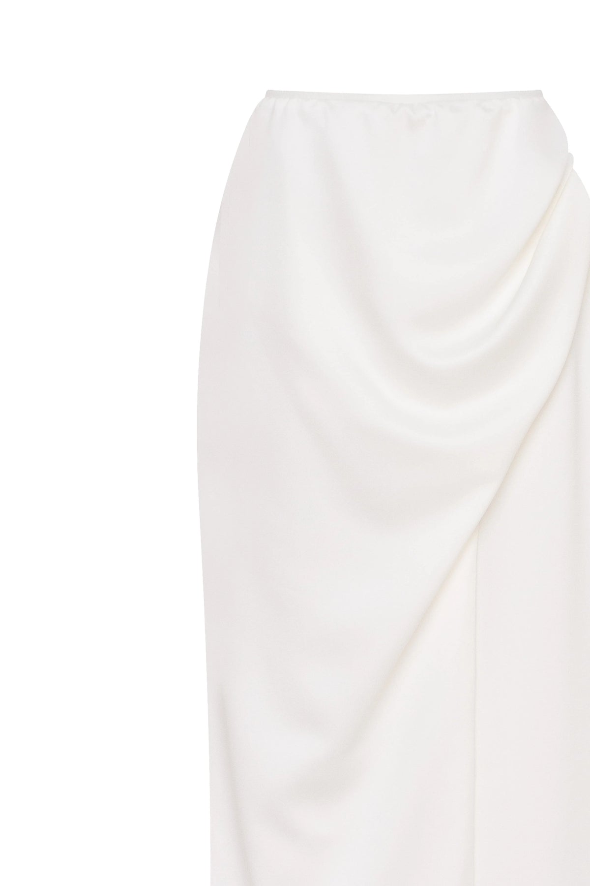 Refined fitted white maxi skirt with a slit Midnight Walk