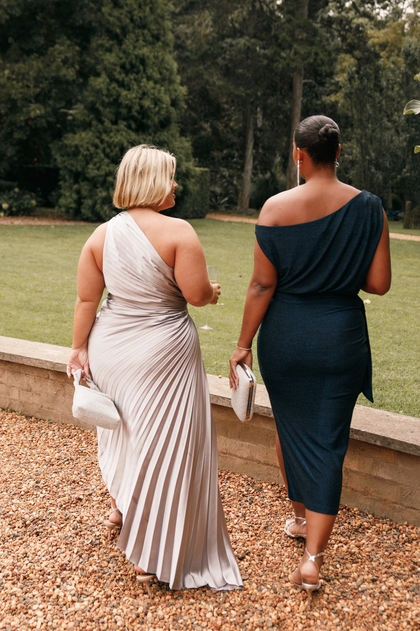 Kleo One Shoulder Maxi Dress Silver