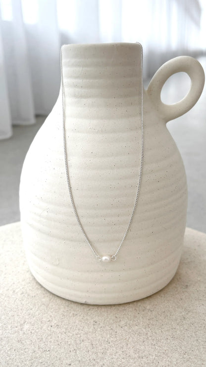 Kimmy Necklace Silver Pearl