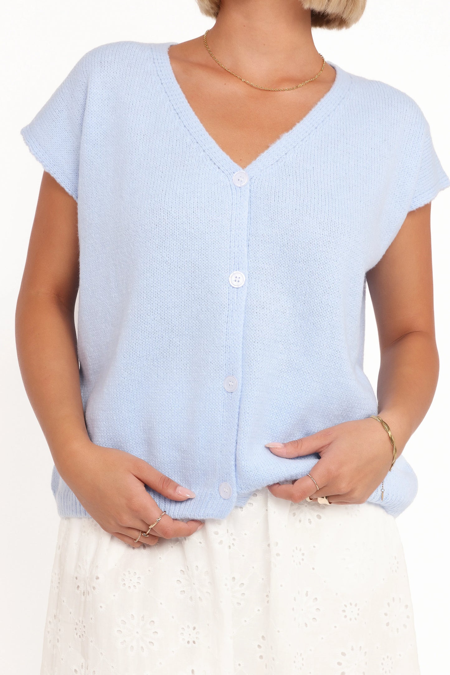 Mariana Knit Vest Pale Blue