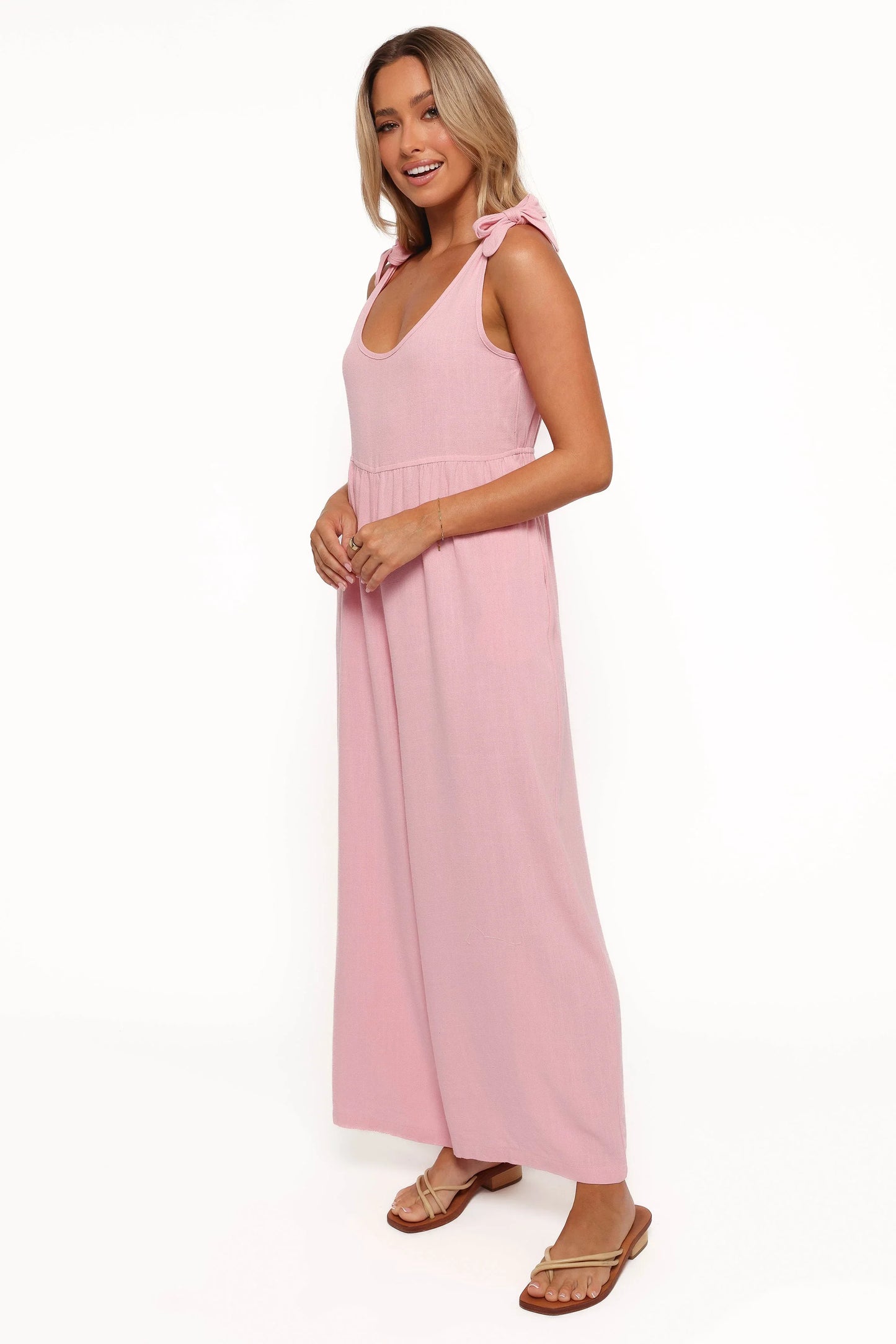 Ayla Linen Jumpsuit Pale Pink