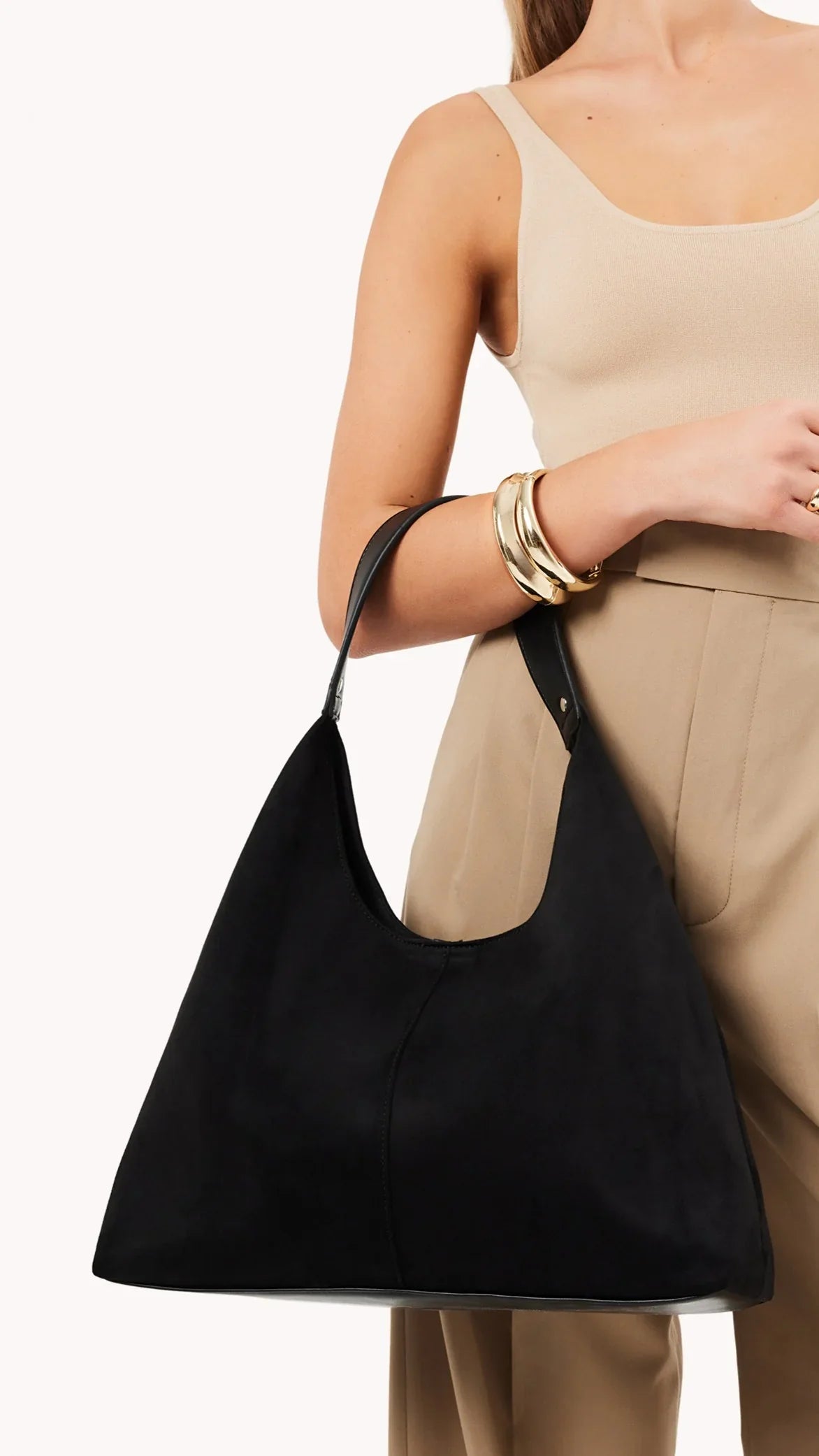 Tammy Shoulder Bag Black Suede