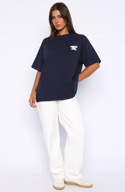 Club 14 Allie Oversized Tee Navy