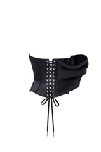 Spectacular structured boned corset in black Midnight Walk