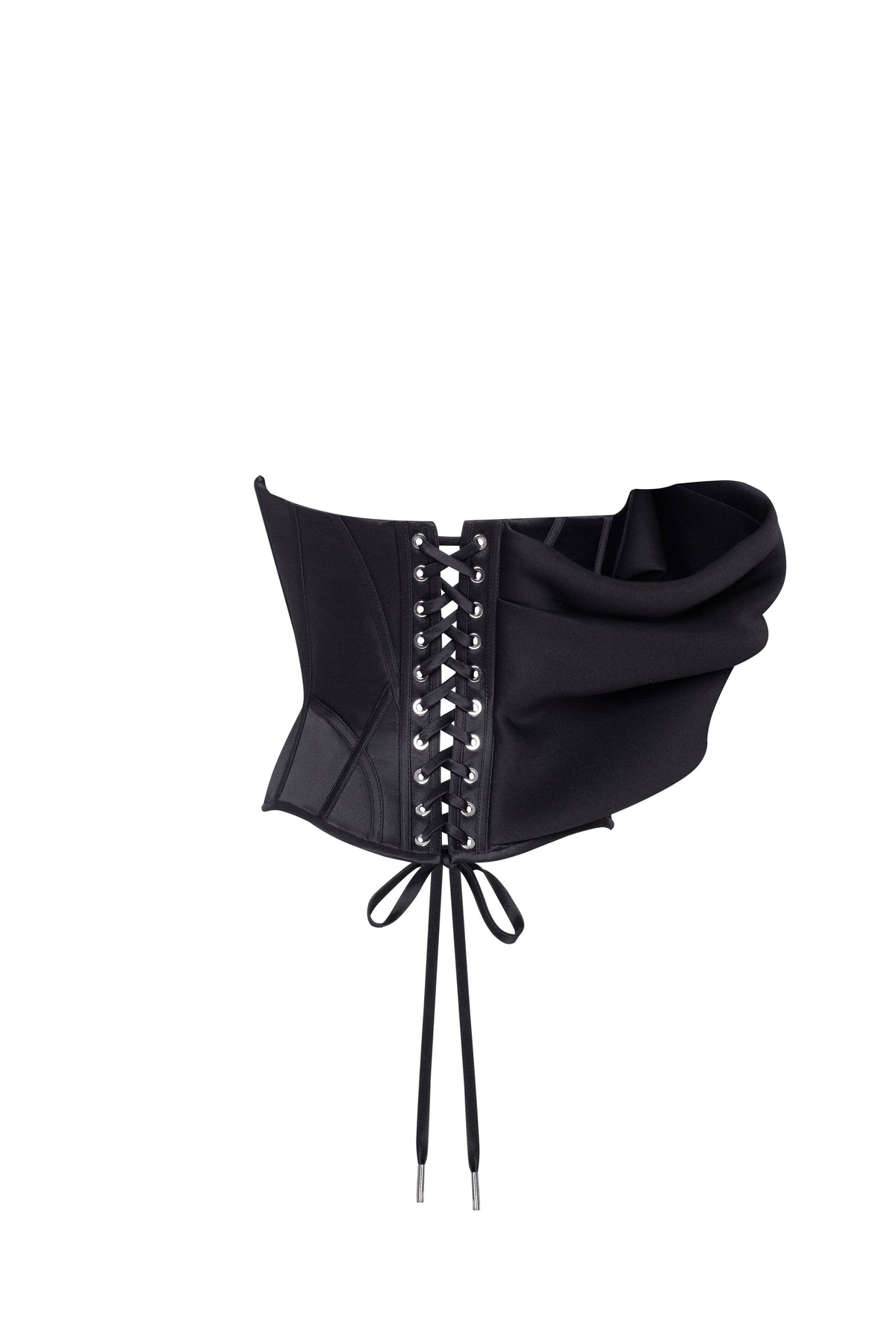 Spectacular structured boned corset in black Midnight Walk