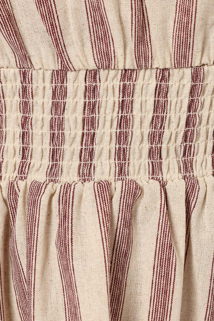 Jimi Long Sleeve Maxi Dress Brown Stripe