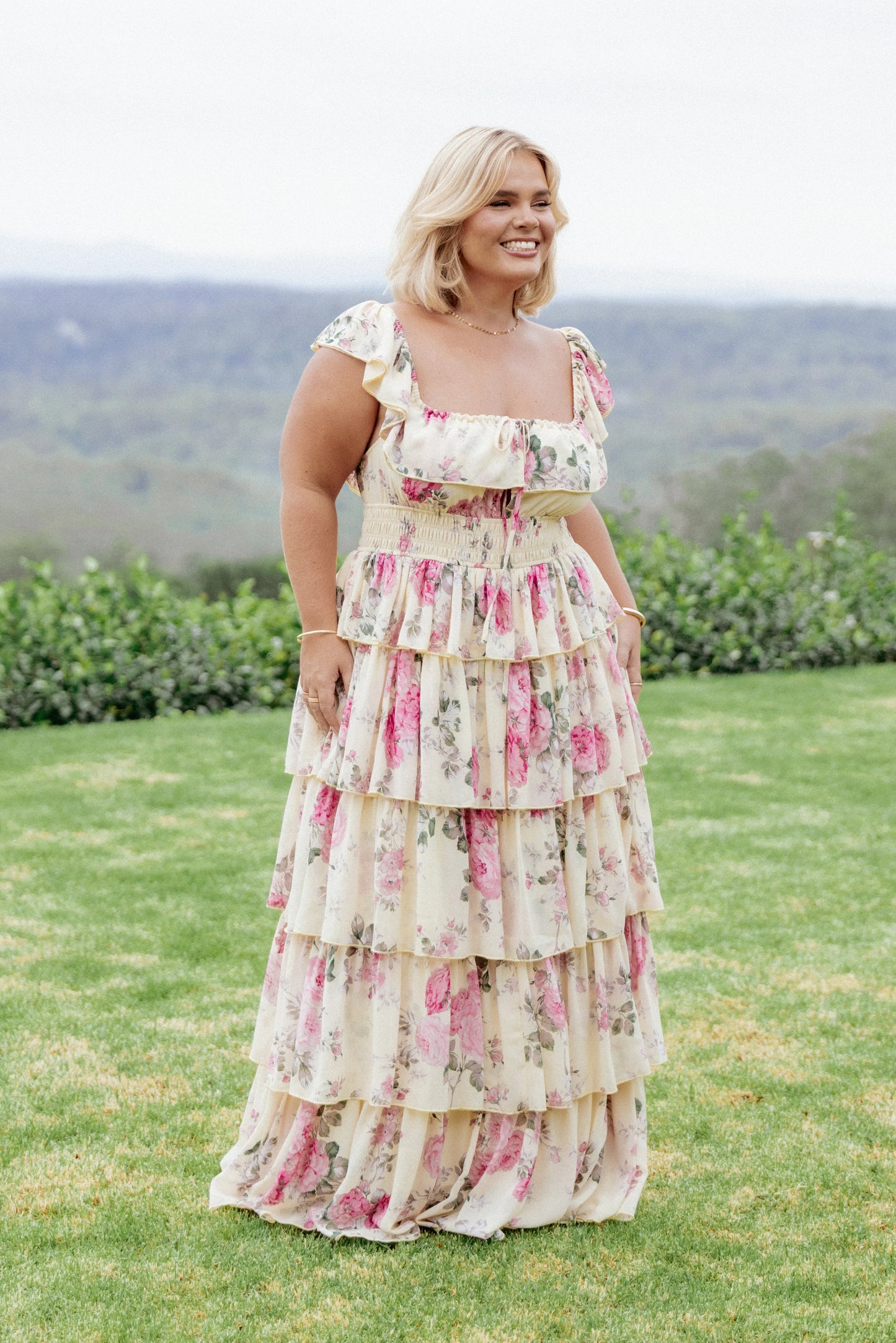 Belle Maxi Dress Yellow Floral