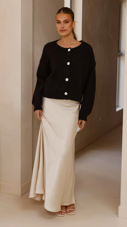 Zelara Knit Cardigan Black