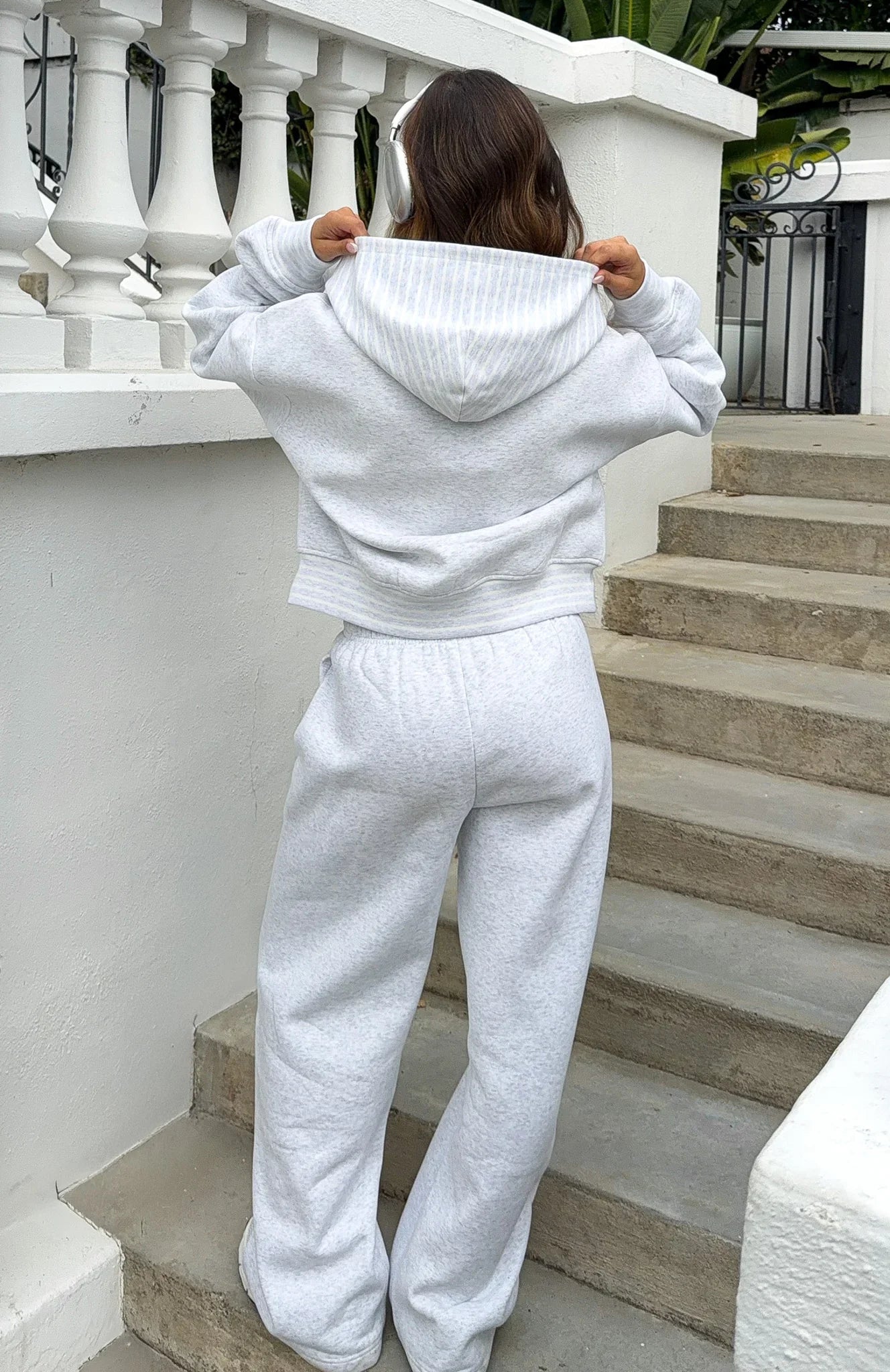Verano Sixteen Lilia Wide Leg Sweatpants Grey Marle