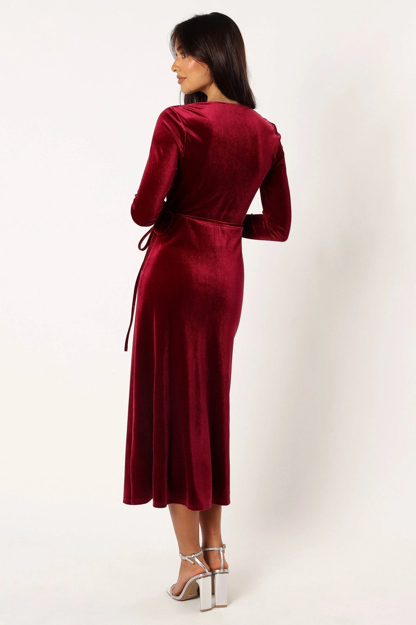 Darby Long Sleeve Midi Dress Burgundy