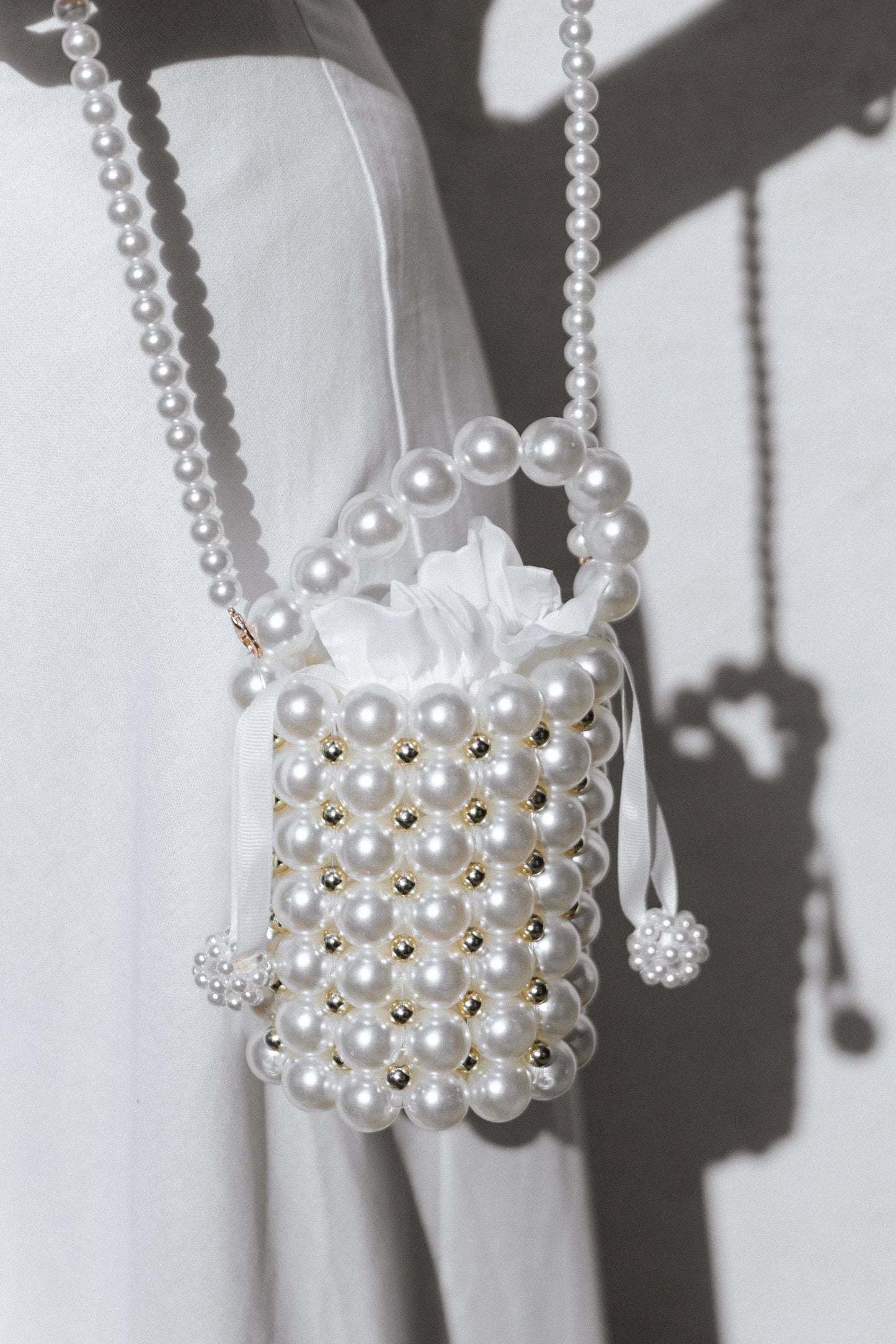 Eleanor Beaded Bag Pearl
