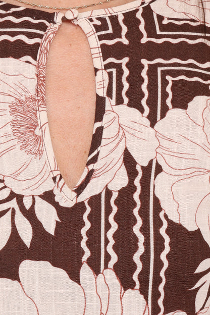 Marylon Mini Dress Brown Floral