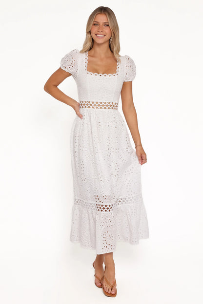Melania Midi Dress White
