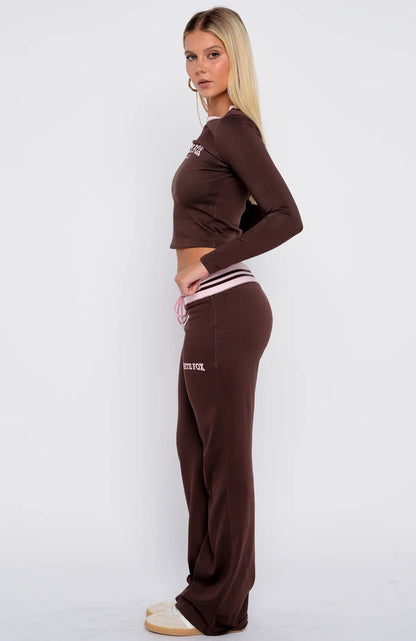 Everything We Do Flare Pants Chocolate