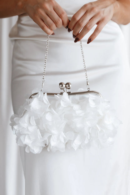 Mon Amour Floral Clutch White