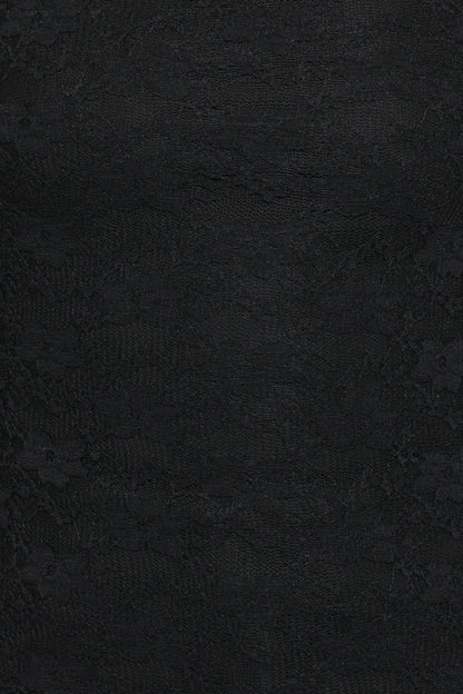 Skyler Square Neck Stretch Lace Top Black