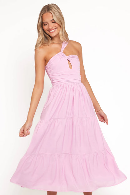 Vinny One Shoulder Maxi Dress Pink