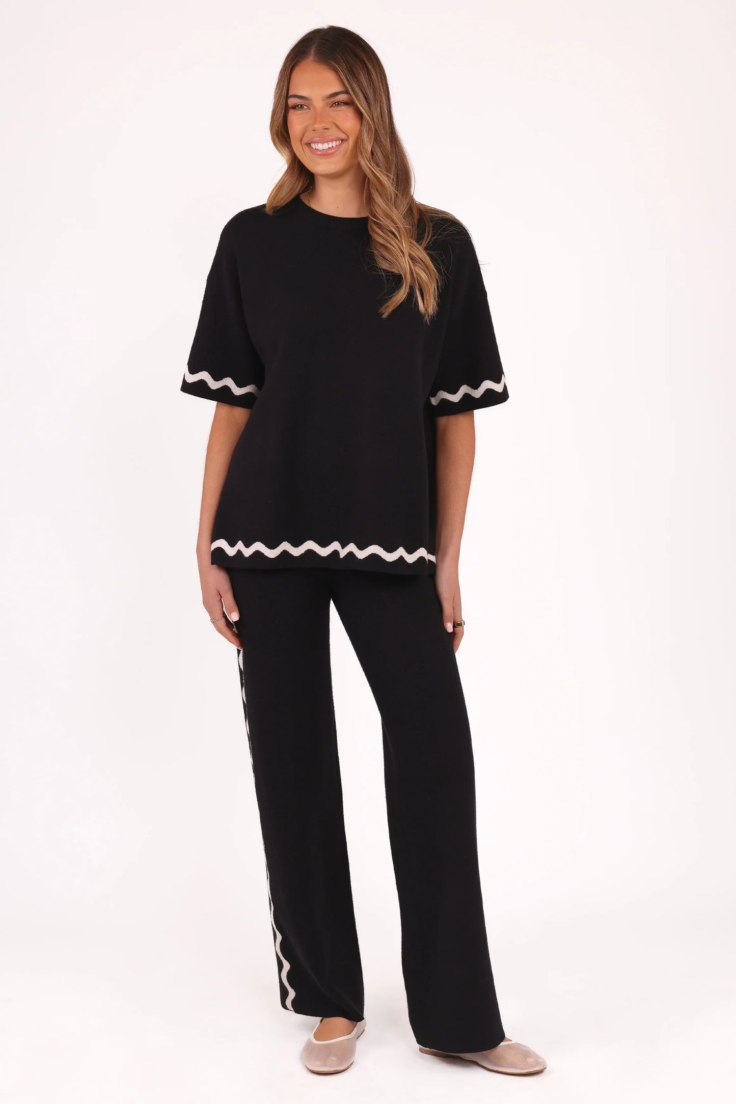 Vespa Knitted Pant Black White