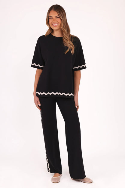 Vespa Knitted Pant Black White