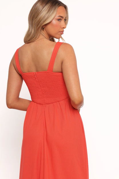 Kinslee Midi Dress Coral