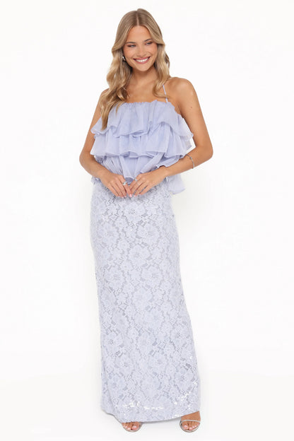 Jennings Lace Maxi Skirt Blue Sequin