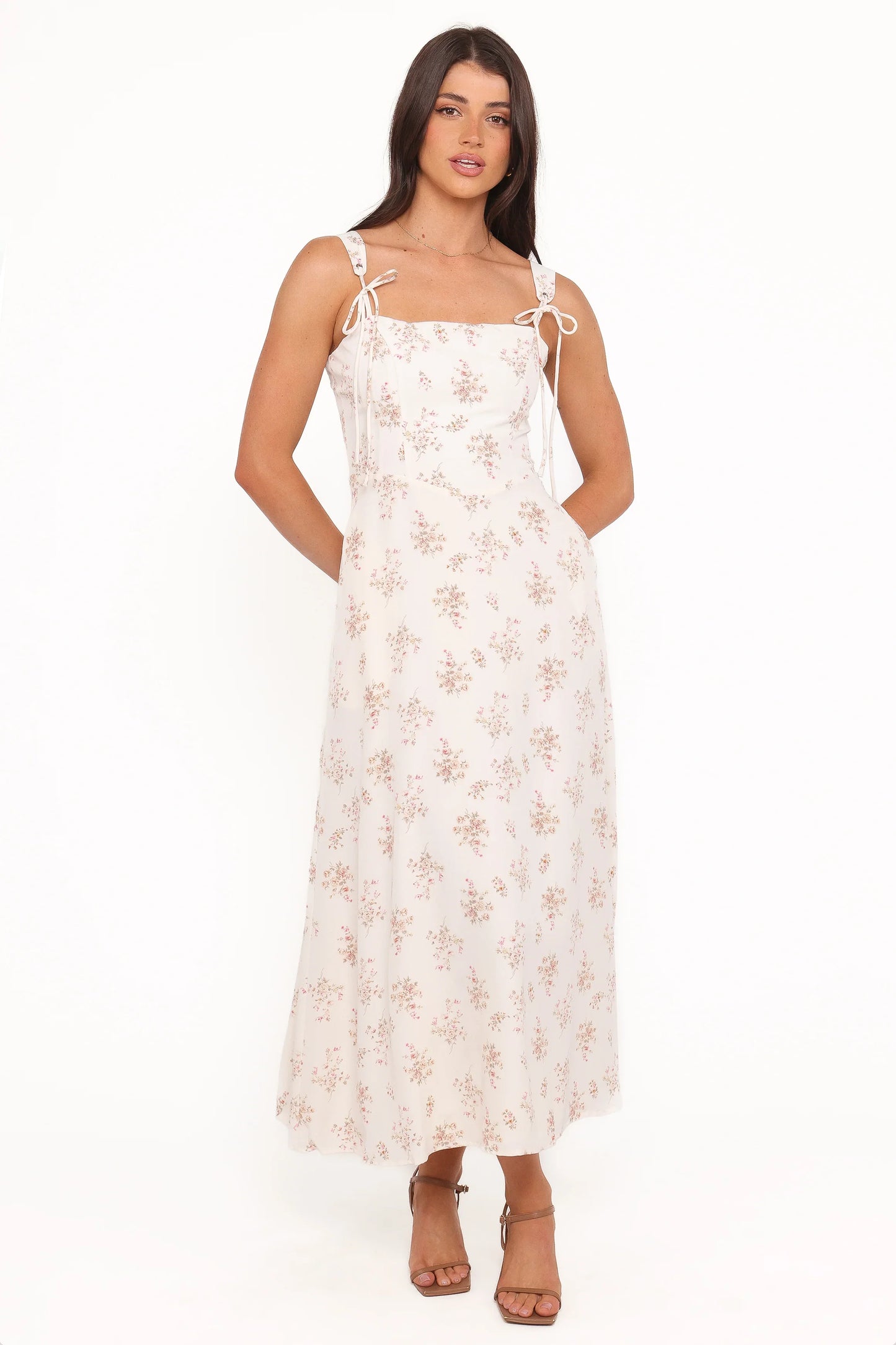 Clarissa Midi Dress White Floral