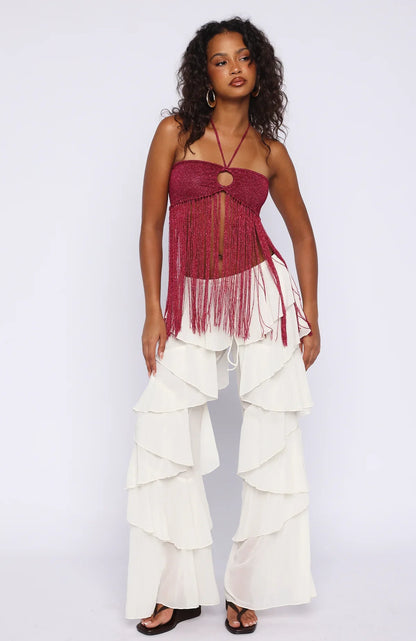 Boho Breeze Fringe Top Granita