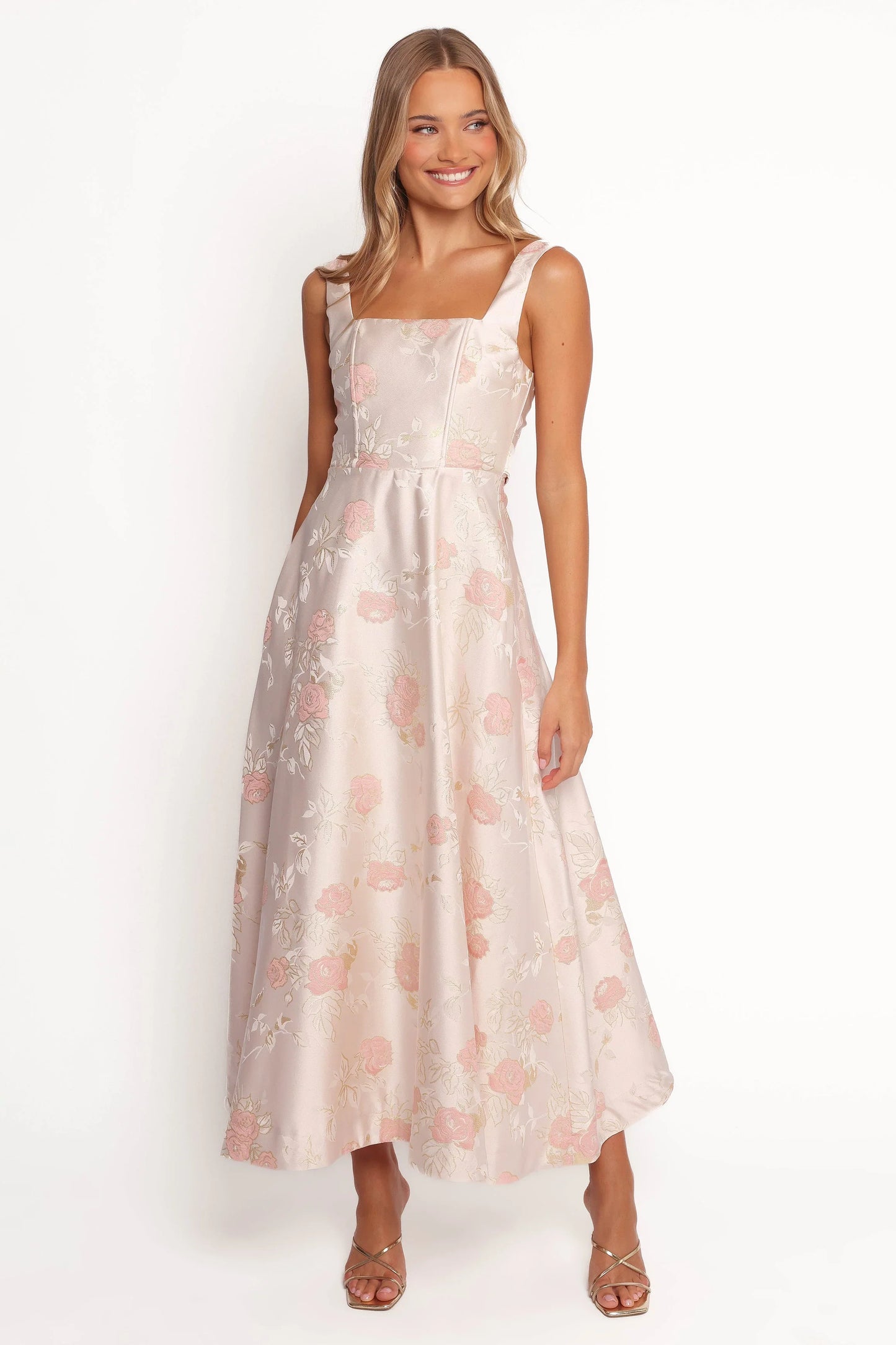 Zaria Midi Dress Pink Floral