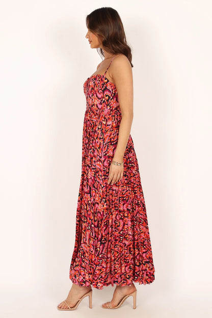 Achanti Pleated Maxi Dress Pink Multi