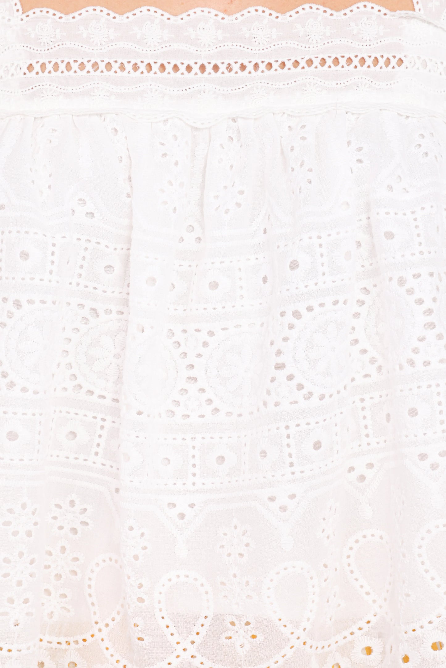 Aideen Eyelet Top White