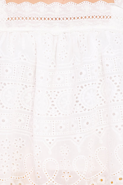 Aideen Eyelet Top White
