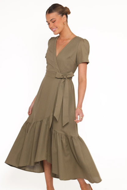 Leontine Midi Dress Olive